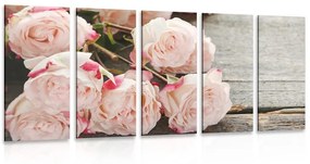 Εικόνα 5 μερών ρομαντικά τριαντάφυλλα - 100x50