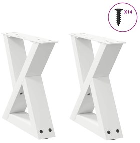 vidaXL Πόδια Τραπεζιού Σαλονιού 2 τεμ. Λευκά 30x(30-31,3) εκ. Ατσάλι