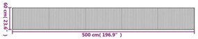 Χαλί Ορθογώνιο Μαύρο 60 x 500 εκ. Μπαμπού - Μαύρο