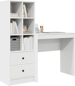 vidaXL Γραφείο με συρτάρι με ράφι με αποθήκευση 2 pcs Λευκό