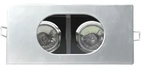 Χωνευτό Σποτ Ορθογώνιο Διπλό MR16 Χωρίς Μ/Σ XF002C Aca-XF002C-Ασημί XF002C