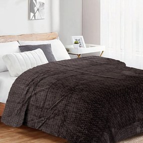 Κουβέρτα Fleece Μονή (160x220) Dimcol Brick 08 Grey-Black