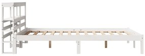vidaXL Σκελετός Κρεβ. Χωρίς Στρώμα Λευκό 135x190 εκ Μασίφ Πεύκο