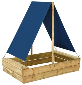 vidaXL Αμμοδόχος με Σκίαστρο 80x60x97,5 εκ. Εμποτισμένο Ξύλο Πεύκου