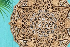 Σετ των 2 Intra απο ξύλο plywood 3mm-4mm πάχος Τρισδιάστατο λουλούδι Mandala κομμένο με λέιζερ Δίασταση 30x30 cm INTRAFABR-33886627