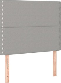 vidaXL Κρεβάτι Boxspring με Στρώμα &amp; LED Αν.Γκρι 100x200εκ. Υφασμάτινο