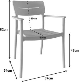 Πολυθρόνα Pilma pakoworld cappuccino PP 57x54x82εκ