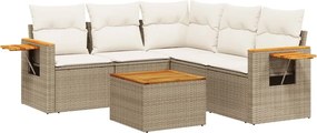 vidaXL Patio Sofa Set 5-θέσια Beige and Cream