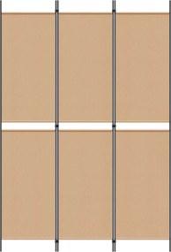 vidaXL 3-Panel Room Divider Μπεζ 150 x 220 cm Ύφασμα