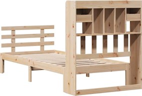 vidaXL Κρεβάτι Βιβλιοθήκη Χωρίς Στρώμα 75x190 εκ Μασίφ Ξύλο Πεύκο