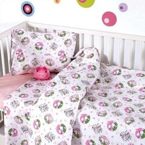 Σετ Σεντόνια Κούνιας Βαμβακερά 120x160εκ. Elvin Pink Sb home