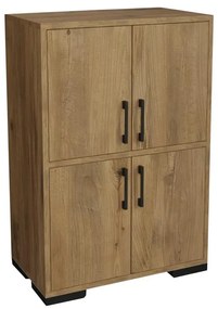 Jenny melamine cabinet in natural shade and black metal leg 60x35x90cm 60x35x90 εκ.