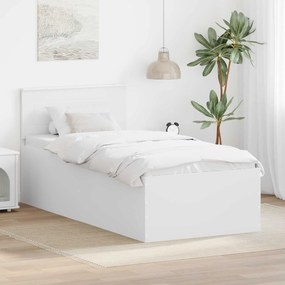 vidaXL Σκελετός Κρεβατιού Λευκό 75 x 190 cm Επεξεργασμένο ξύλο
