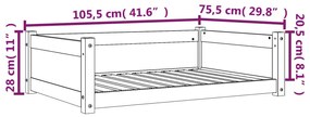 Κρεβάτι Σκύλου Καφέ Κεριού 105,5x75,5x28 εκ. Μασίφ Ξύλο Πεύκου - Καφέ