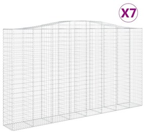 vidaXL Συρματοκιβώτια Τοξωτά 7 τεμ. 400x50x220/240 εκ. Γαλβαν. Ατσάλι