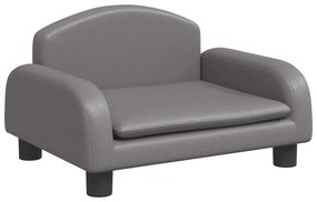 vidaXL Καναπές Παιδικός Γκρι 50x40x30 εκ. από Συνθετικό Δέρμα