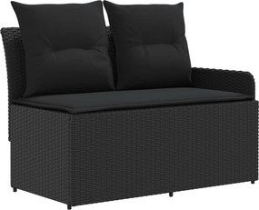 vidaXL Σύνολα επίπλων με μαξιλάρι 7 pcs Μαύρο Ράτα PE