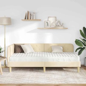 vidaXL Κρεβάτι Γωνίας Κρεμ 90 x 200 cm ύφασμα