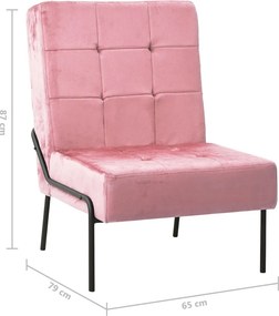 vidaXL Καρέκλα Χαλάρωσης 65 x 79 x 87 Ροζ Βελούδινη
