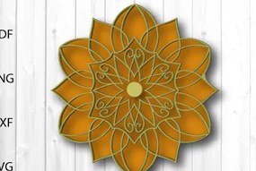 Intra απο ξύλο plywood 3mm-4mm πάχος Τρισδιάστατη διακοσμητική στρώση μπαμπά Mandala 2 Δίασταση 30x30 cm INTRAFABR-15009457