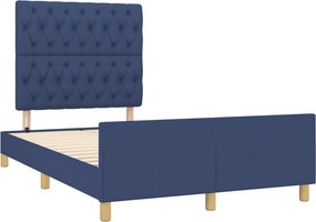 vidaXL Πλαίσιο κρεβατιού χωρίς στρώμα μπλε 120x200cm ύφασμα