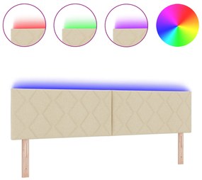 vidaXL LED Κεφαλάρι  Σχεδιασμός Διαμαντιών Κρεμ 180 εκ. Ύφασμα