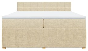 ΚΡΕΒΑΤΙ BOXSPRING ΜΕ ΣΤΡΩΜΑ ΚΡΕΜ 200X200 ΕΚ. ΥΦΑΣΜΑΤΙΝΟ 3287568