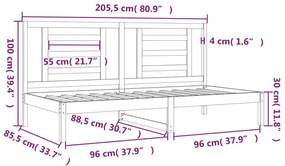 vidaXL Καναπές Κρεβάτι Χωρίς Στρώμα Λευκό 80x200 εκ. Μασίφ Ξύλο Πεύκου