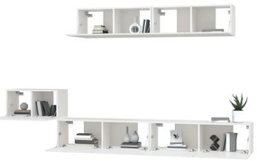 vidaXL Σετ Επίπλου Τηλεόρασης 5 Τεμαχίων Λευκό από Επεξεργασμένο Ξύλο