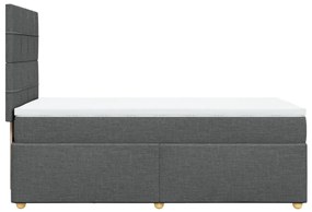 vidaXL Κρεβάτι Boxspring με Στρώμα Σκούρο Γκρι 100x200 εκ. Υφασμάτινο