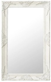 Καθρέφτης Τοίχου με Μπαρόκ Στιλ Λευκός 50 x 80 εκ.