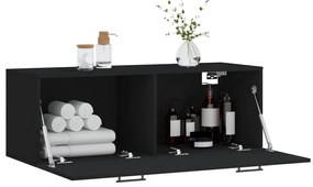 vidaXL Ντουλάπι Τοίχου Μαύρο 100x36,5x35 εκ. από Επεξεργασμένο Ξύλο