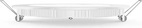 Led slim panel λευκό στρογγυλό χωνευτό 12W 230V θερμό λευκό φως 3000k δέσμης 120° 900lm