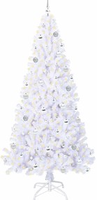 vidaXL Τεχνητό Χριστουγεννιάτικο Δέντρο Λευκό 210 cm PVC και Ατσάλι