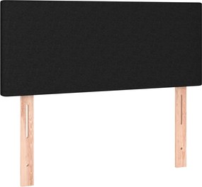 vidaXL Κρεβάτι Boxspring με Στρώμα Μαύρο 80 x 200 εκ. Υφασμάτινο