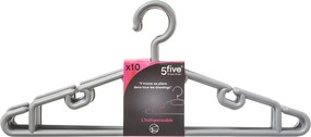 Κρεμάστρες Ρούχων (Σετ 10τμχ) F-V Grey 151546A