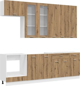 vidaXL Μονάδα κουζίνας LYON 8 pcs Artisan Δρυς Επεξεργασμένο Ξύλο