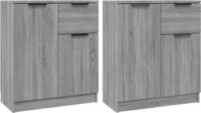 vidaXL Ντουλάπι 2 τεμ. Γκρι Sonoma 60x30x70 εκ. από Επεξεργασμένο Ξύλο
