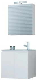 DROP Σετ επιτοίχιου επίπλου μπάνιου, Verona 55, Λευκό, Drop DROP986613