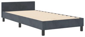 vidaXL Κρεβάτι Σκελετός Σκούρο Γκρι 90x190 εκ. Βελούδο