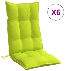 Μαξιλάρια Καρέκλας με Πλάτη 6 τεμ. Φωτ. Πράσινο Ύφασμα Oxford - Πράσινο