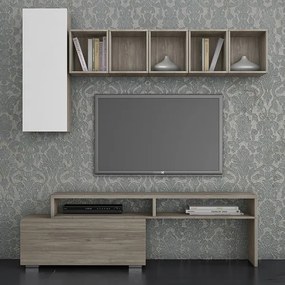 Σύνθεση σαλονιού "SMART 3A" σε χρώμα σταχτί-λευκό 500-00134