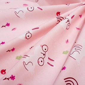 Σεντόνια Κούνιας (Σετ) Dimcol Rabbit Garden 585 Pink