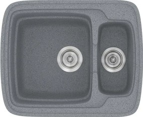 Kitchen Sink Sanitec Classic 314 Inset 60x51 cm Metallic Silver