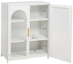 ΜΕΤΑΛΛΙΚΟ ΝΤΟΥΛΑΠΙ ΒΙΤΡΙΝΑ CARIL  ΛΕΥΚΟ 80x37-40x102Yεκ.