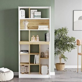 Βιβλιοθήκη "VIANA" σε χρώμα felt/λευκό 76x25x170