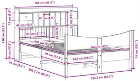 Σκελετός Κρεβ. Χωρίς Στρώμα Λευκό 160x200 εκ Μασίφ Πεύκο - Λευκό