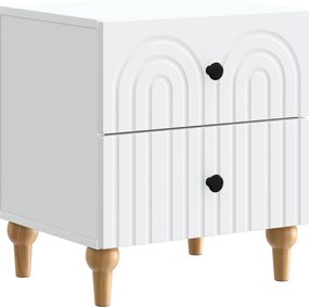 vidaXL Κομοδίνο Λευκό 43 x 34,5 x 48 εκ Επεξεργασμένο Ξύλο