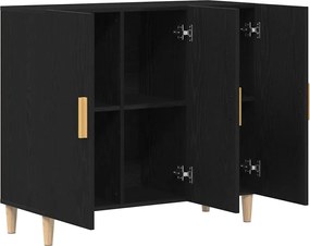 vidaXL Πλαϊνό γραφείο Μαύρη Οξυά 90 x 34 x 80 εκ. Επεξεργασμένο ξύλο