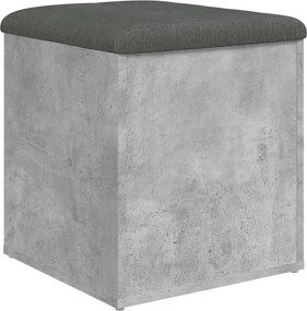 vidaXL Παγκάκι Αποθήκευσης Γκρι Σκυροδεμ. 42x42x45 εκ. Επεξεργ. Ξύλο